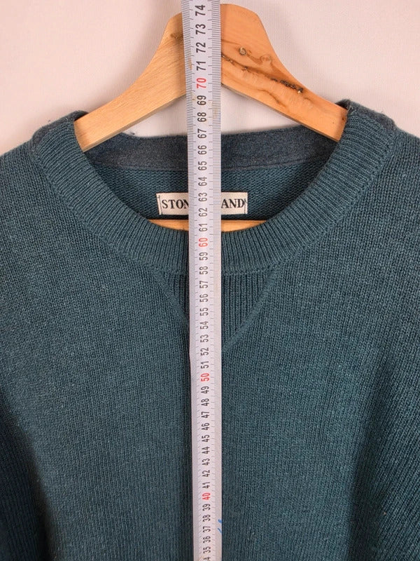 Vintage Stone Island AW10 Wool Blend Jumper Teal Blue Green Size L