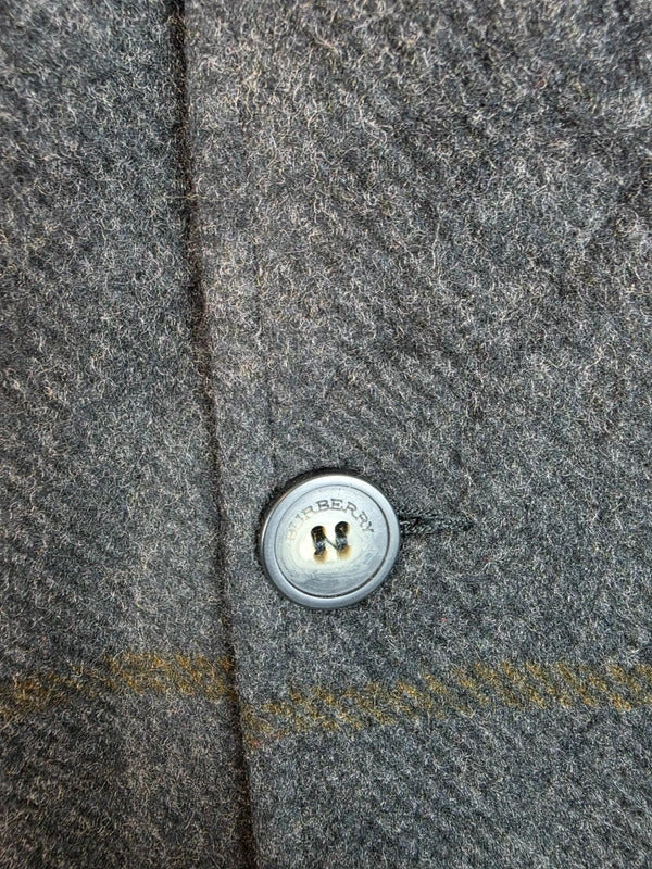 Burberry London Vintage Wool Jacket Grey Shadow Nova Check Size 8 - Large