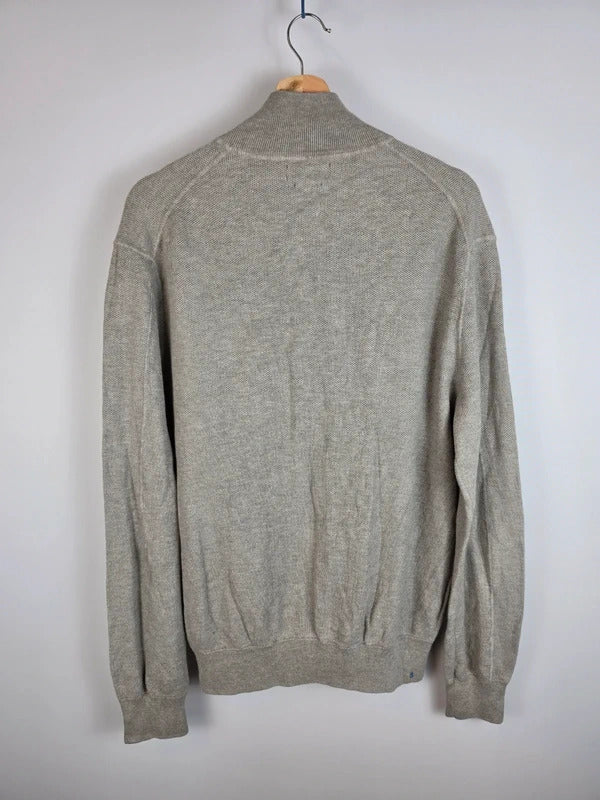 Polo Ralph Lauren Grey Pima Cotton Full Zip Knit Jacket Size L