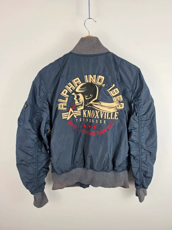 Alpha Industries Limited Edition Skull MA-1 Bomber Jacket – Size L
