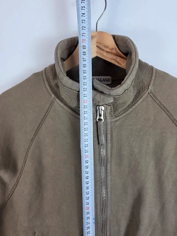Stone Island SS2007 Heavy Cotton Fleece Jacket Olive Green Size M