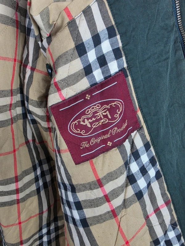Vintage Burberrys Green Field Jacket Nova Check Lining – Size 50 XL