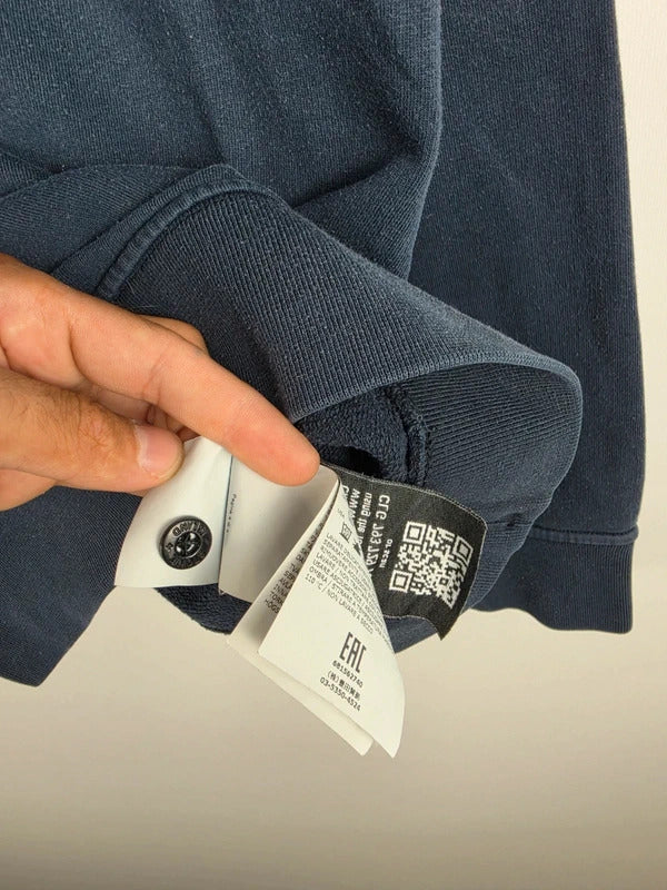 Stone Island Garment Dyed Navy Crewneck Sweatshirt Medium SS18