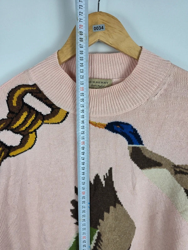 Burberry Pale Pink Mallard Duck Chain Knit Jumper – Size S