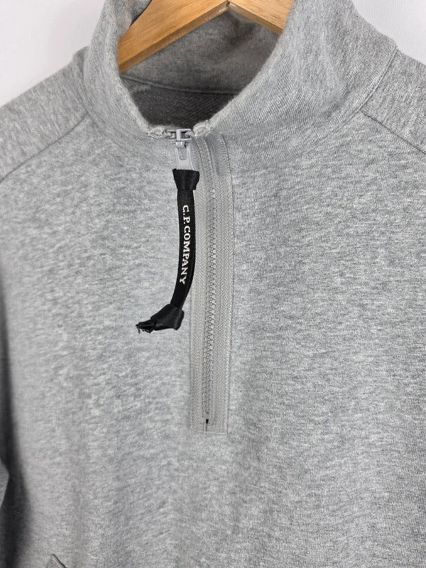 C.P. Company Grey Quarter-Zip Sweatshirt – Size M