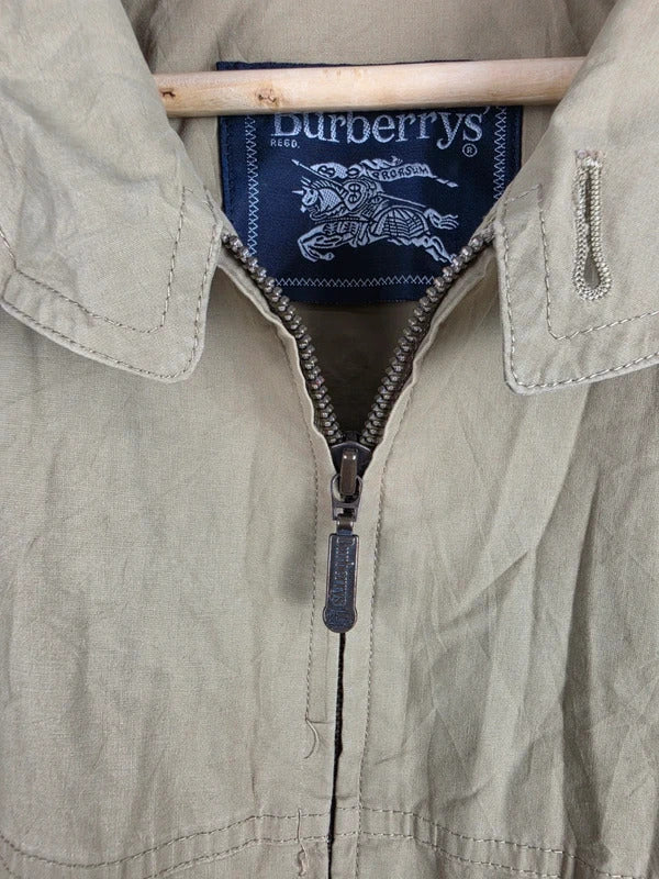 Burberrys Vintage Khaki Cotton Blend Harrington Jacket – Size 52 (fits XL)