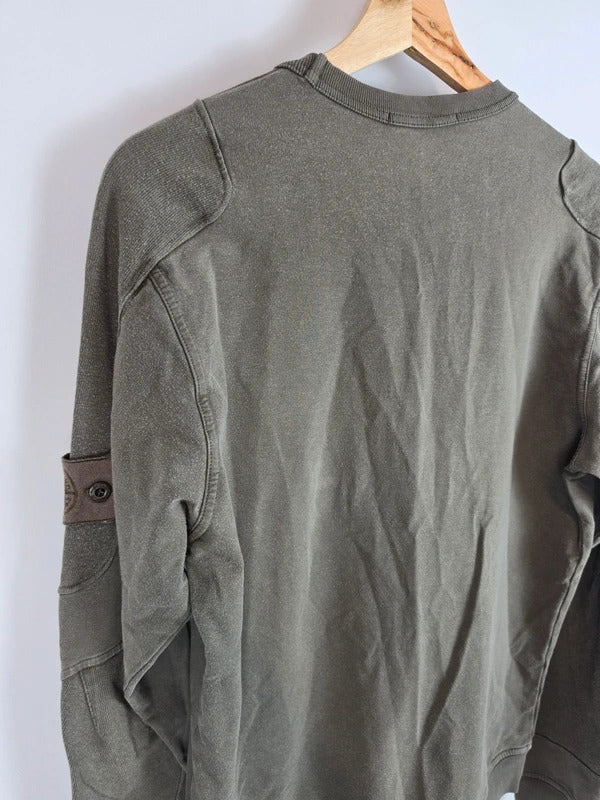 Stone Island SS18 Ghost Piece Crewneck Sweatshirt Olive Khaki Green M