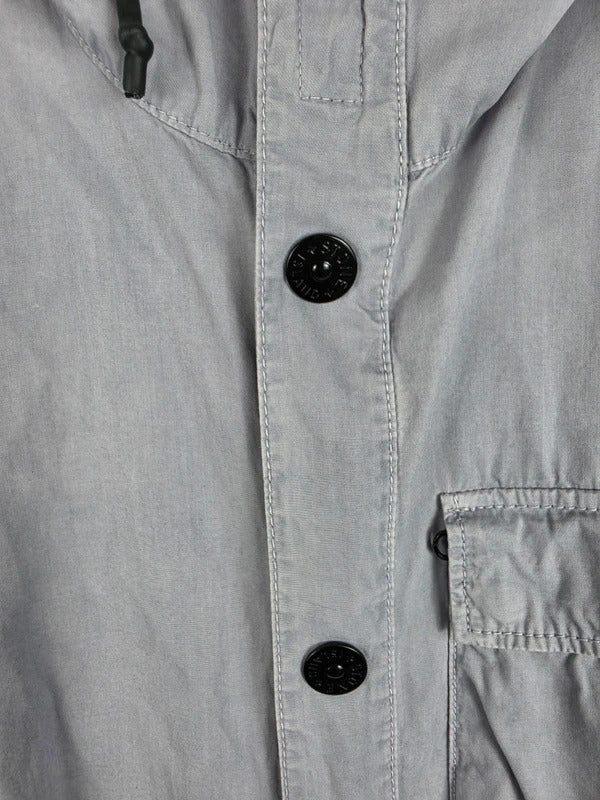 Stone Island SS18 Old Effect Hooded Canvas Overshirt, Grey – Size S