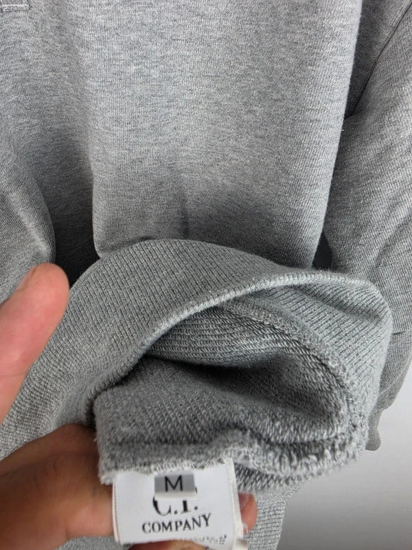 C.P. Company Grey Half-Zip Lens Sleeve Jumper – Size M