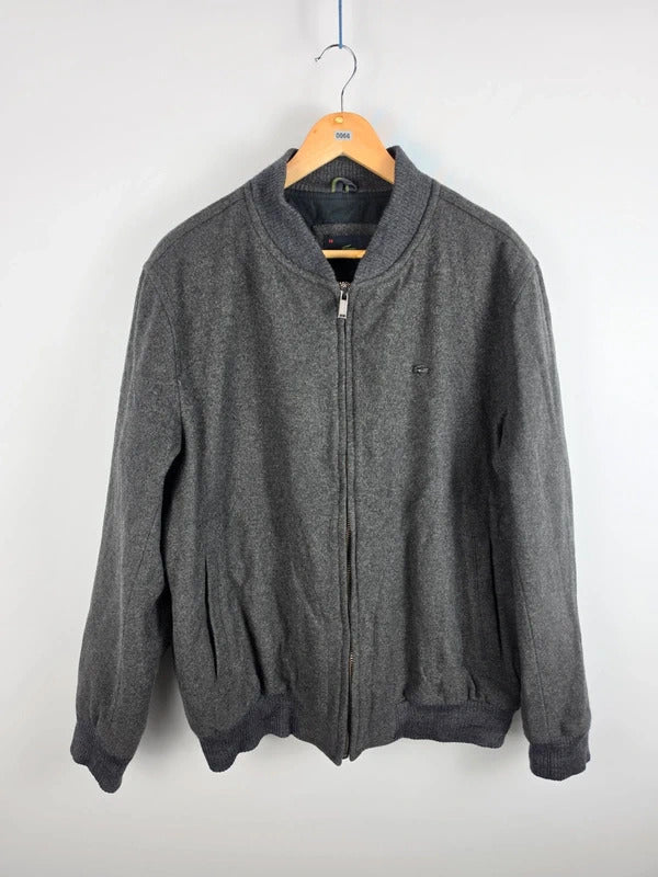 Lacoste Grey Wool-Blend Bomber Jacket – Size 56 (XL)