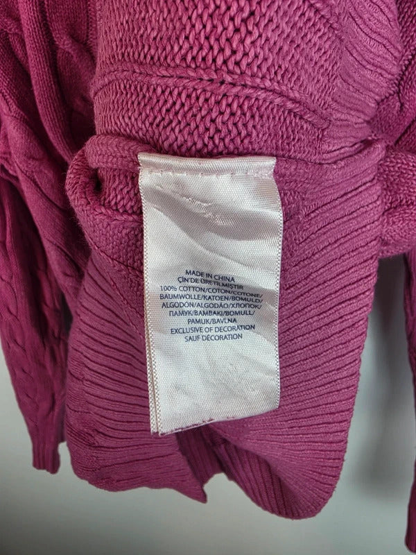 Polo Ralph Lauren Cable Knit Cotton Jumper Berry / Magenta - XXL