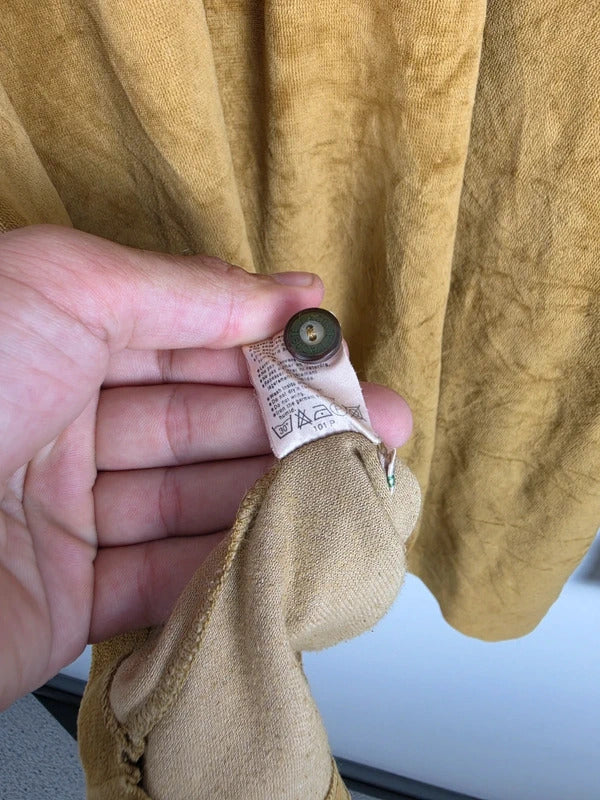 Chemise Lacoste Mustard Velour Long-Sleeve Polo – Size XL