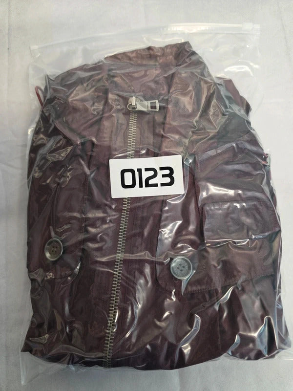 Burberry Brit Metallic Iridescent Parka Jacket Burgundy Womens Size XS