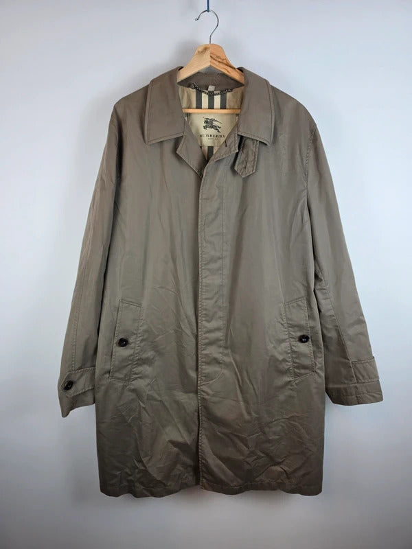 Burberry London Trench Coat Beige Khaki Men Size 52 - Large