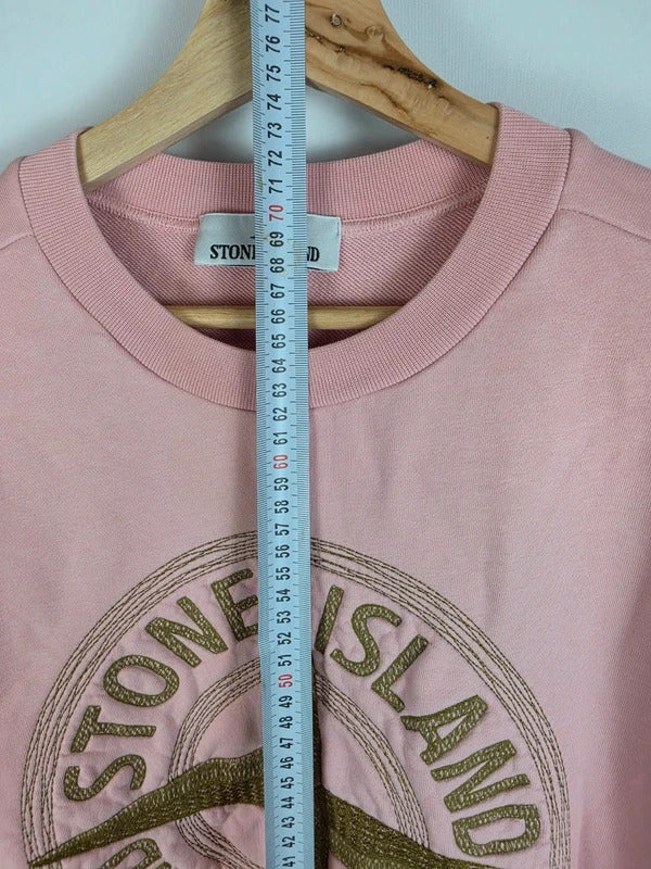 Stone Island Embroidered Compass Logo Sweatshirt Pink - Size L