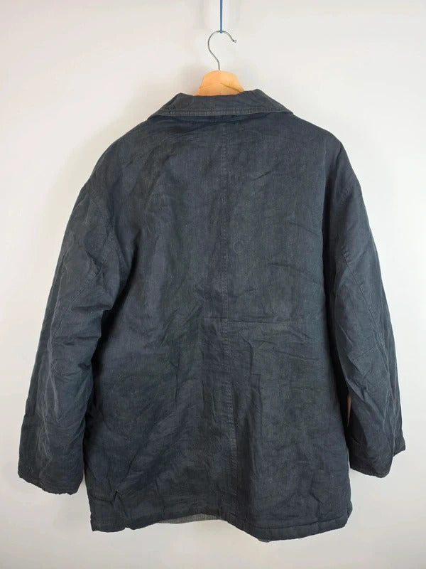 Vintage Yves Saint Laurent Pour Homme Quilted Field Jacket Navy - Size XL