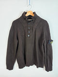 Vintage Stone Island AW 2007 Paul Harvey Quarter Zip Wool Jumper Brown XL