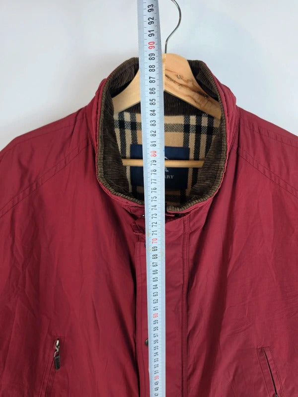 Vintage Burberry London Nova Check Lined Field Jacket Red Size XL