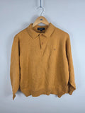 Burberry Mustard Merino Wool Polo Collar Knit Jumper – Size 7 (L)