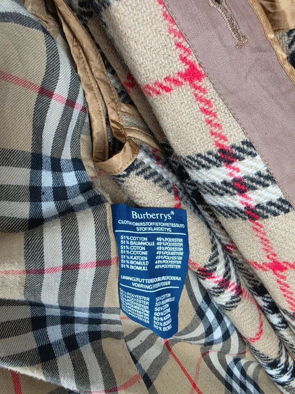 Burberrys Long Trench Coat – Honey, Wool Liner, Size 16 Long, Made in England