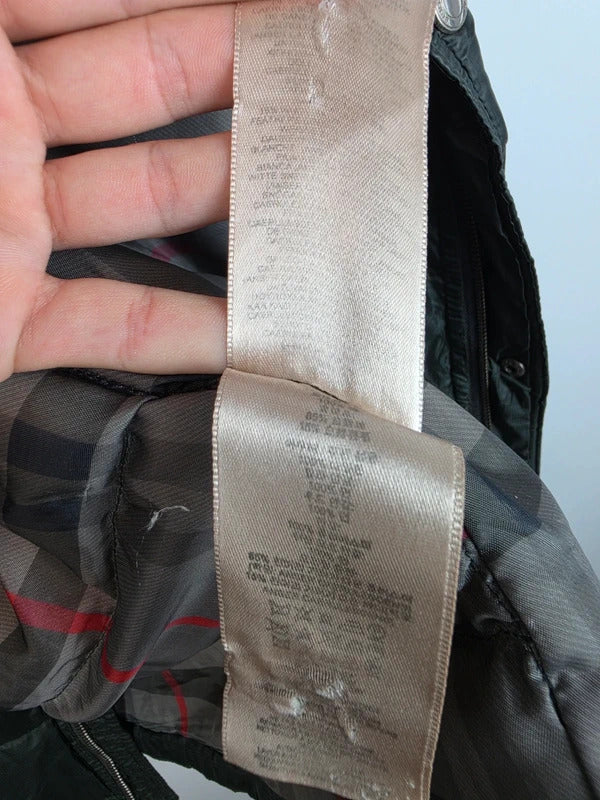 Burberry Brit Down Puffer Jacket Dark Forest Green Nova Check Lined Mens XXL
