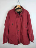 Vintage Burberry London Nova Check Lined Field Jacket Red Size XL