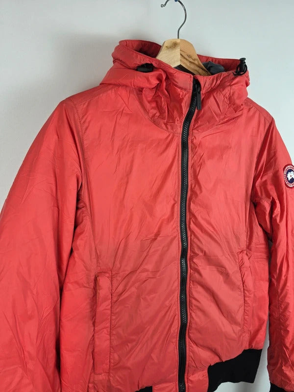 Canada Goose Women's Down Bomber Jacket Red Size M Hooded