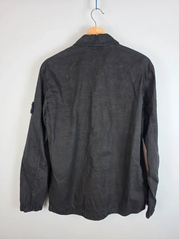 Stone Island Cotton Overshirt Jacket Dark Grey Charcoal - Medium