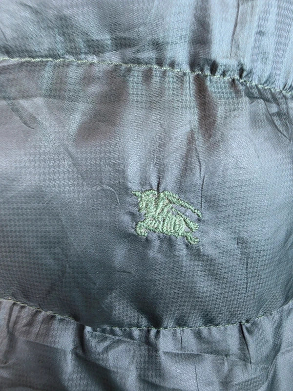 Burberry Brit Down Puffer Jacket Dark Forest Green Nova Check Lined Mens XXL