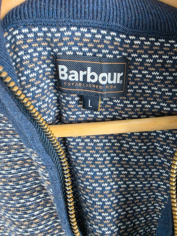 Barbour Jacquard 1/4 Zip Knit Jumper – Size L