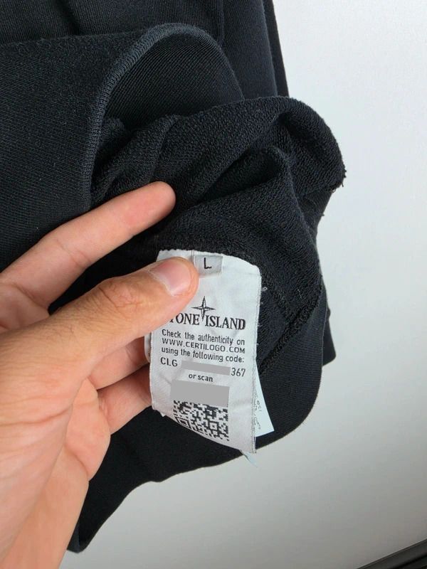 Stone Island Black Crewneck Sweatshirt Size L Classic Badge SS18