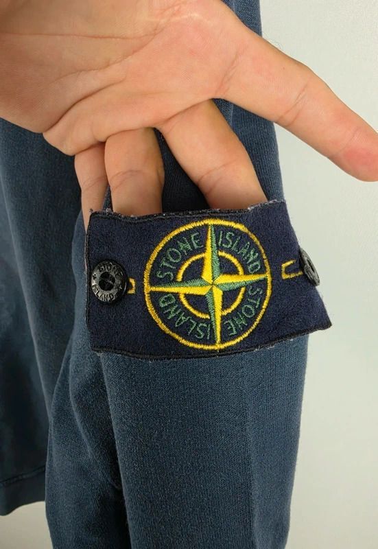 Stone Island Slate Blue Garment Dyed Crewneck Sweatshirt Size Small