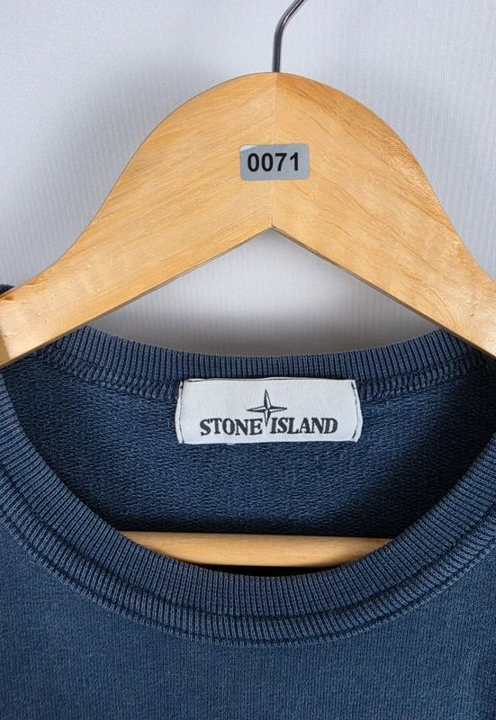 Stone Island Slate Blue Garment Dyed Crewneck Sweatshirt Size Small