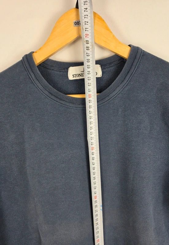 Stone Island Slate Blue Garment Dyed Crewneck Sweatshirt Size Small