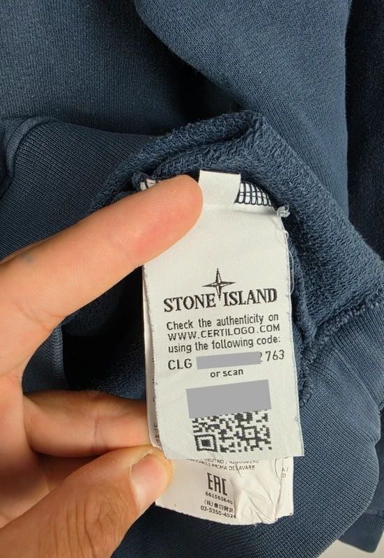 Stone Island Slate Blue Garment Dyed Crewneck Sweatshirt Size Small